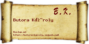 Butora Károly névjegykártya