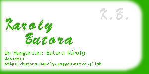 karoly butora business card