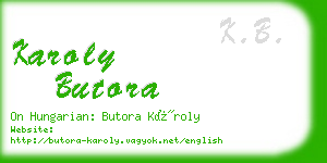 karoly butora business card